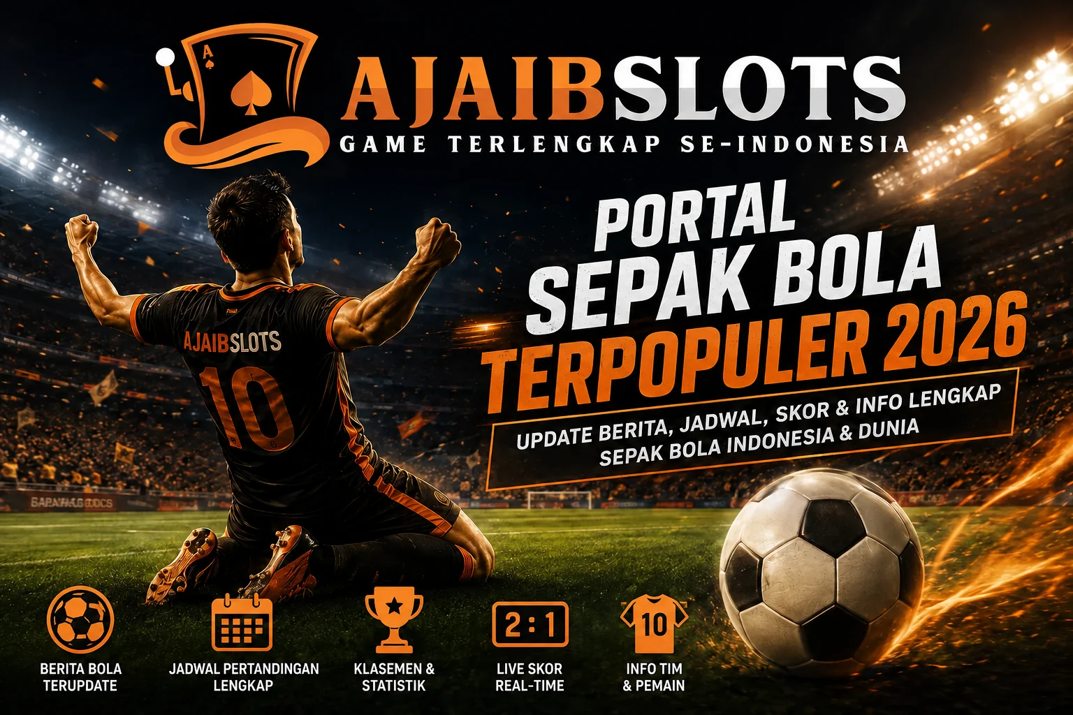 AJAIBSLOTS Portal Sepak Bola 2026 Banner